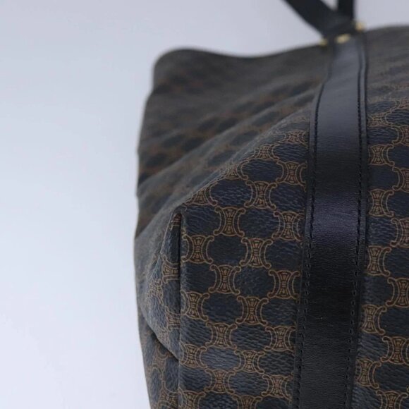 CELINE Macadam Canvas Tote Bag PVC Leather Black Gold Auth 106873V - Picture 10 of 15